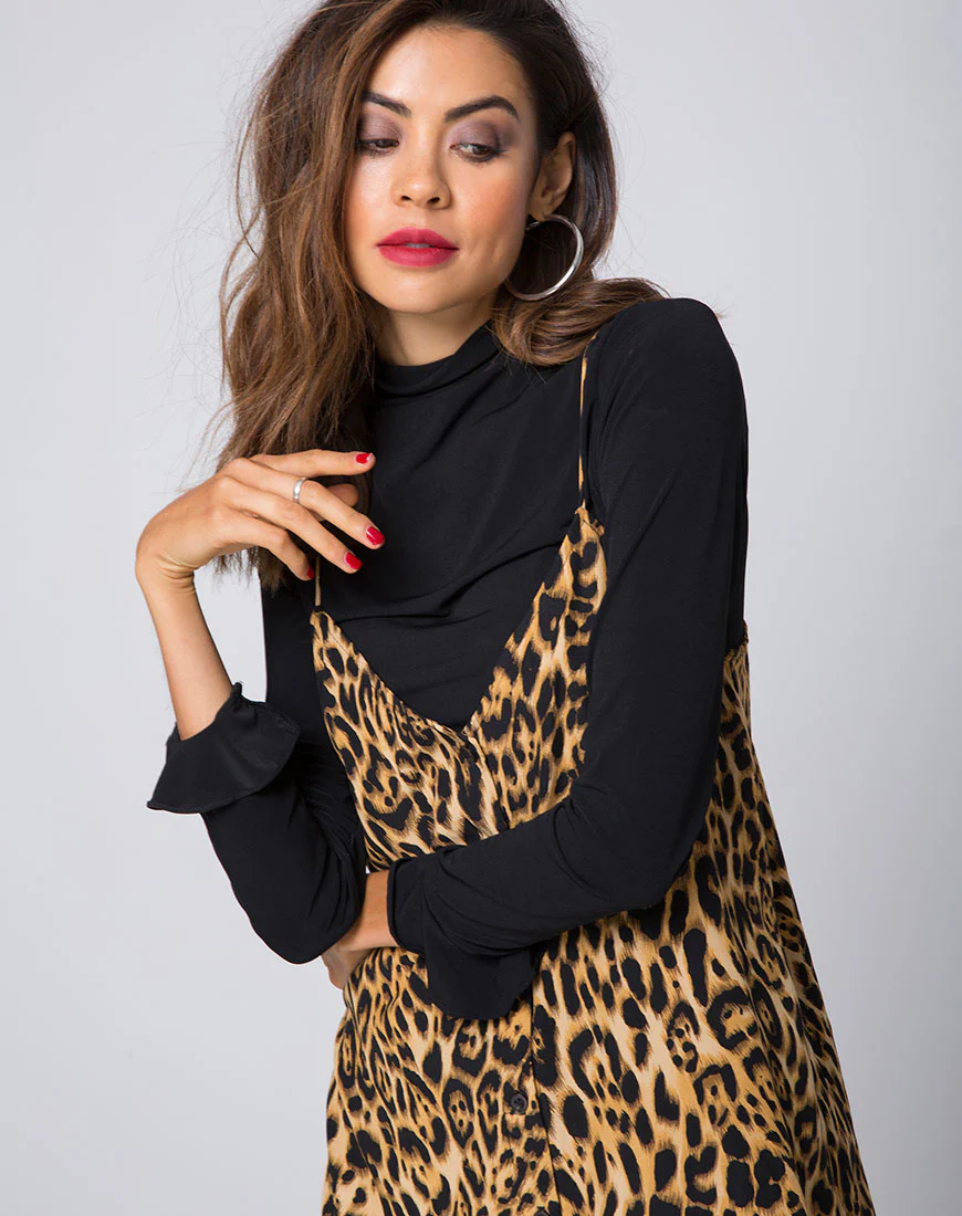 Sanna Slip Dress in Leopard - Image 3