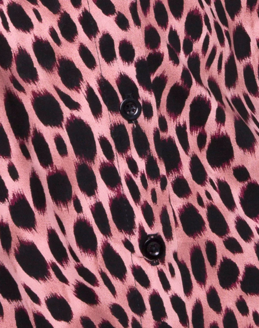 Sanna Slip Dress in Pink Cheetah - Image 5