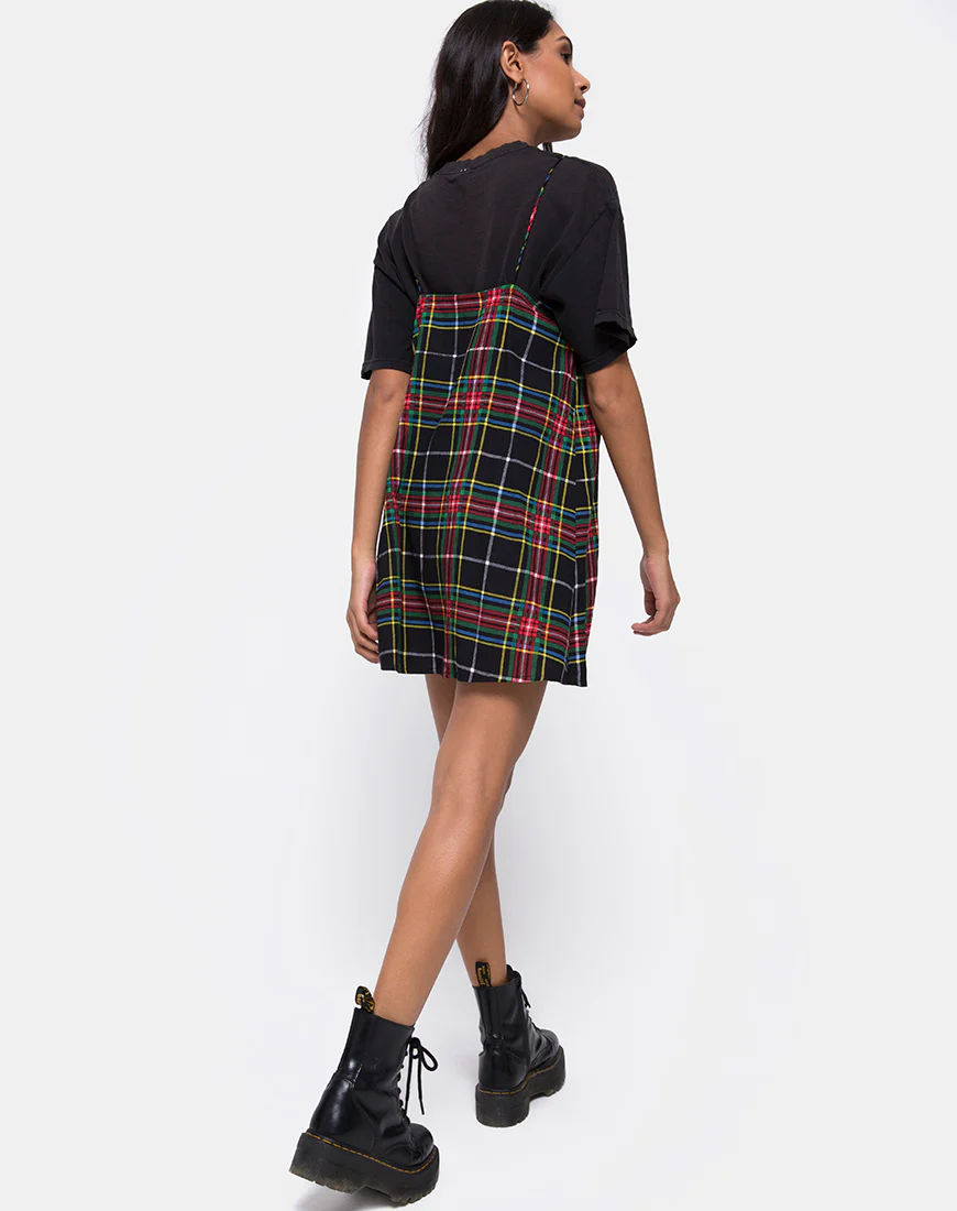 Sanna Slip Dress in Plaid Red Green Yellow and Black - Image 5
