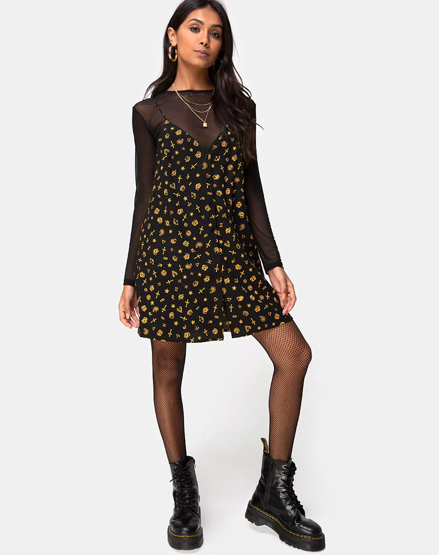 Sanna Slip Dress in Mini Astro Black - Image 3