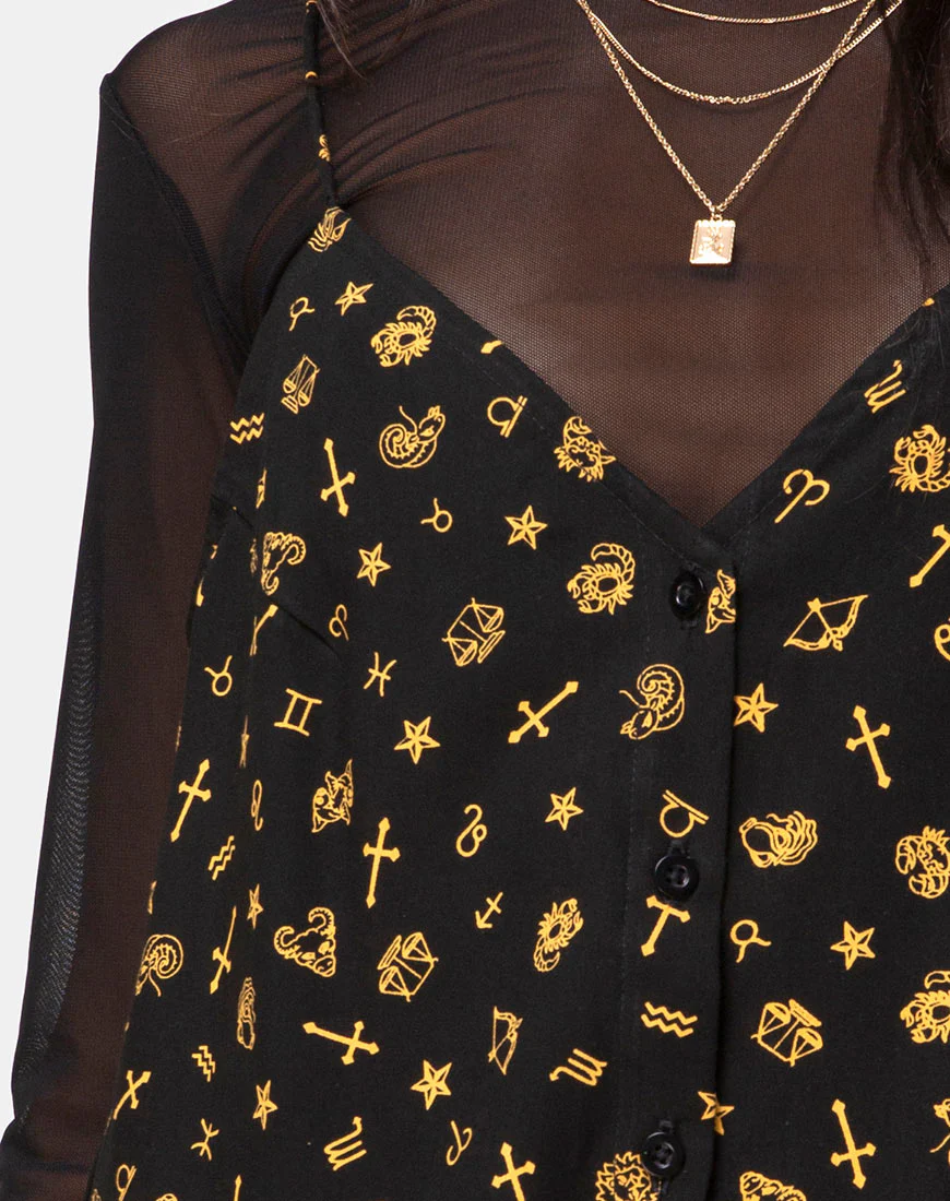 Sanna Slip Dress in Mini Astro Black - Image 5