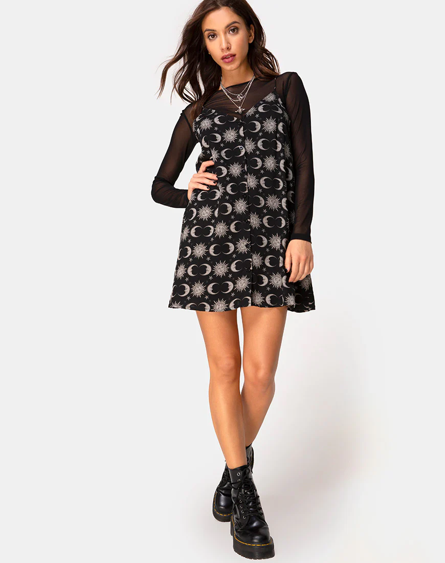 Sanna Slip Dress in Moonlight Black - Image 3