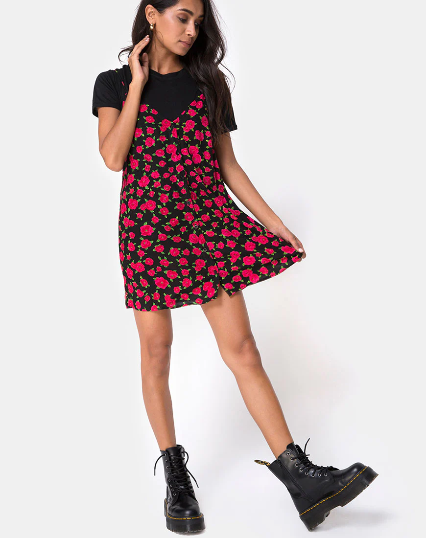 Sanna Slip Dress in Red Bloom - Image 3