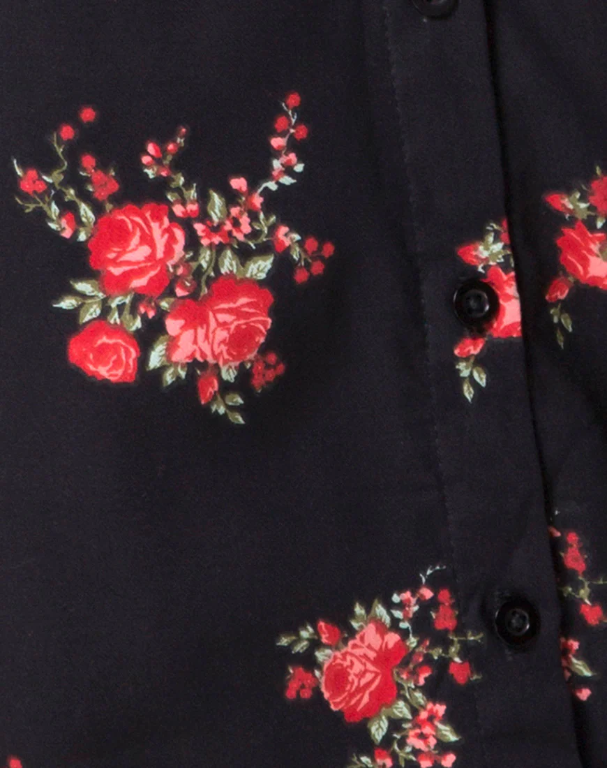 Sanna Slip Dress in Soi Rose Black and Red - Image 5