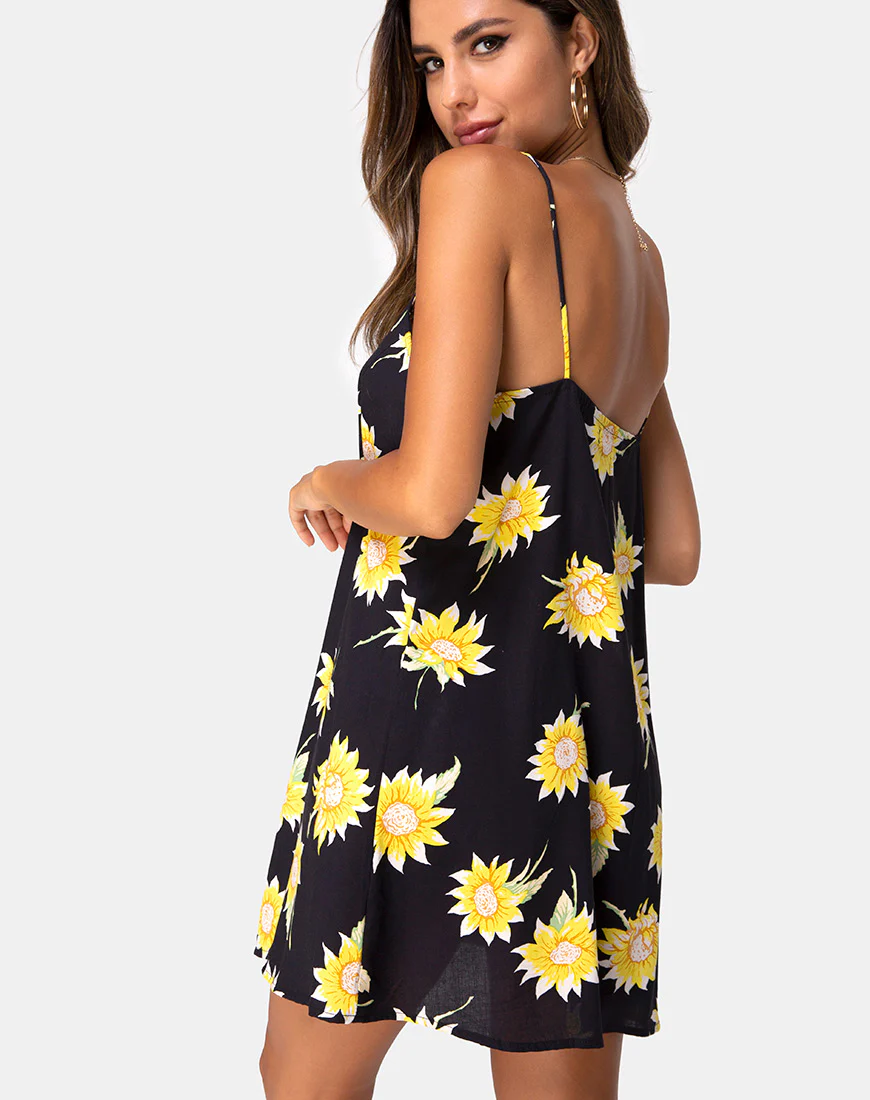 Sanna Slip Dress in Sunny Days Black - Image 2