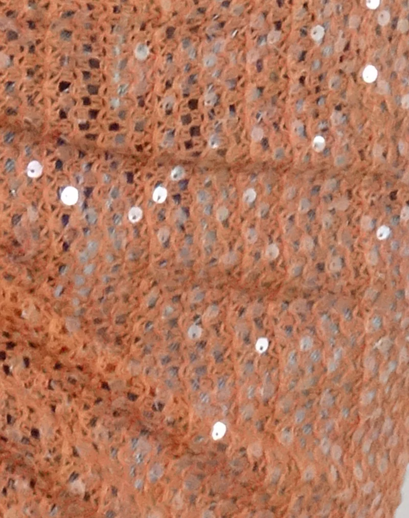 Sanu Sarong in Sequin Knit Orange - Image 8