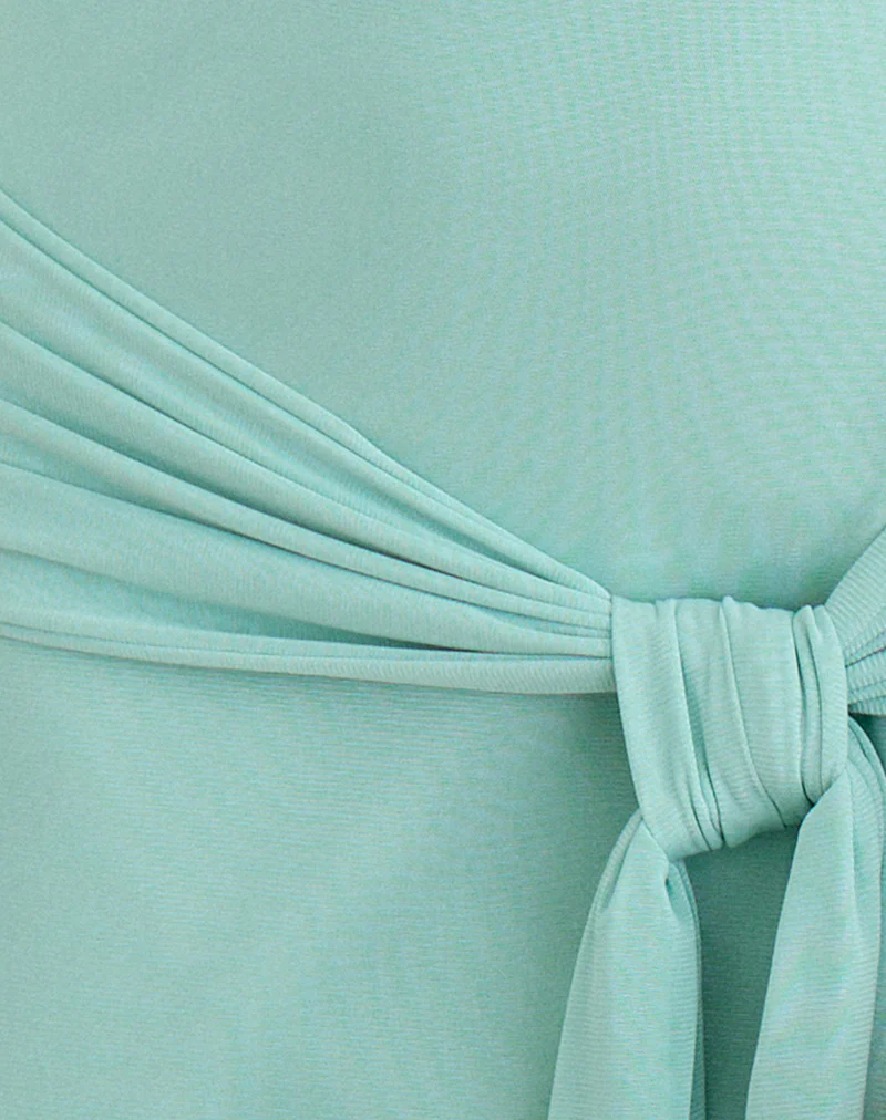 Sanyang Mini Dress in Mesh Aqua - Image 6