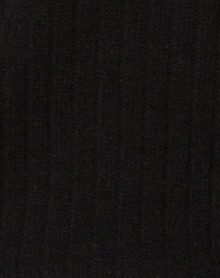 Saray Off The Shoulder Jumper in Black Knit - Image 5