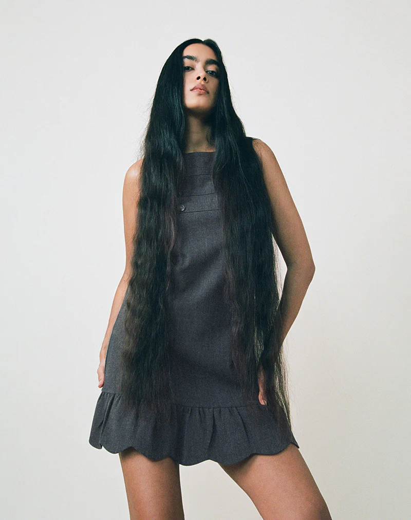 Saraya Mini Dress in Tailoring Grey Blue - Image 2