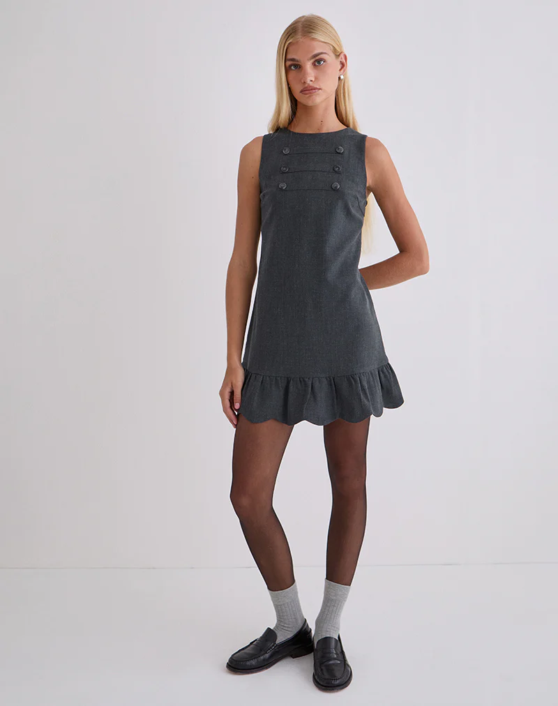 Saraya Mini Dress in Tailoring Grey Blue - Image 5