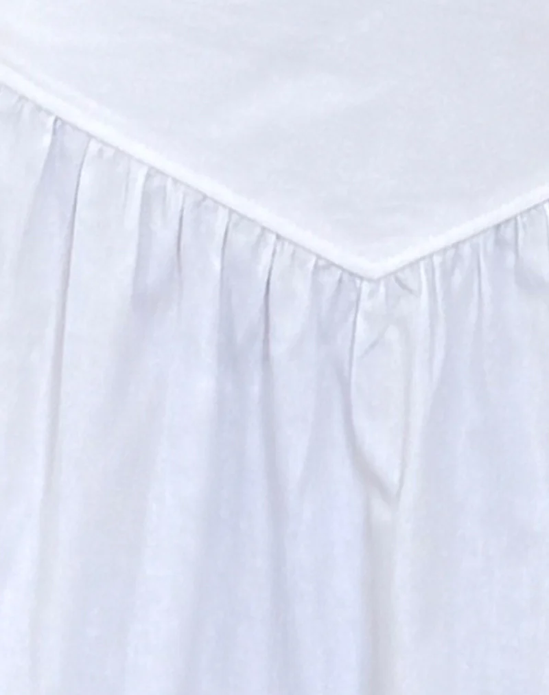 Sarayu Midi Skirt in Poplin White - Image 6