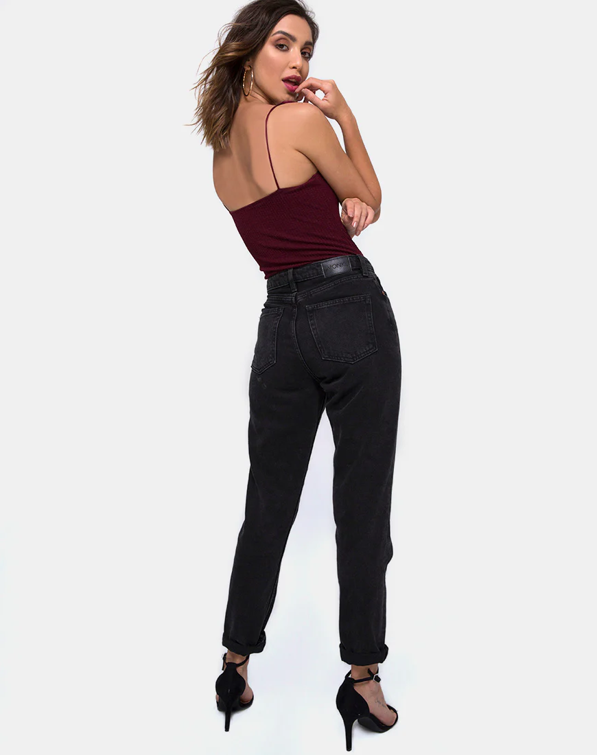 Sarela Bodice in Rib Burgundy - Image 4