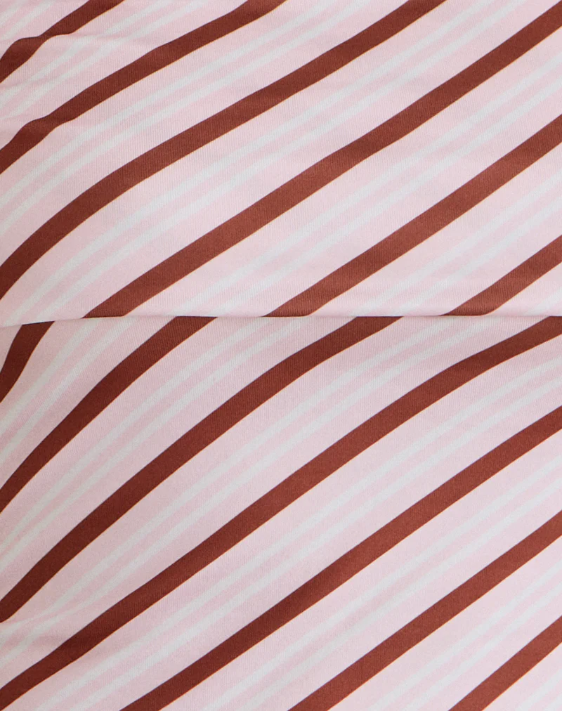 Sarla One Shoulder Top in Diagonal Stripe Pink - Image 6