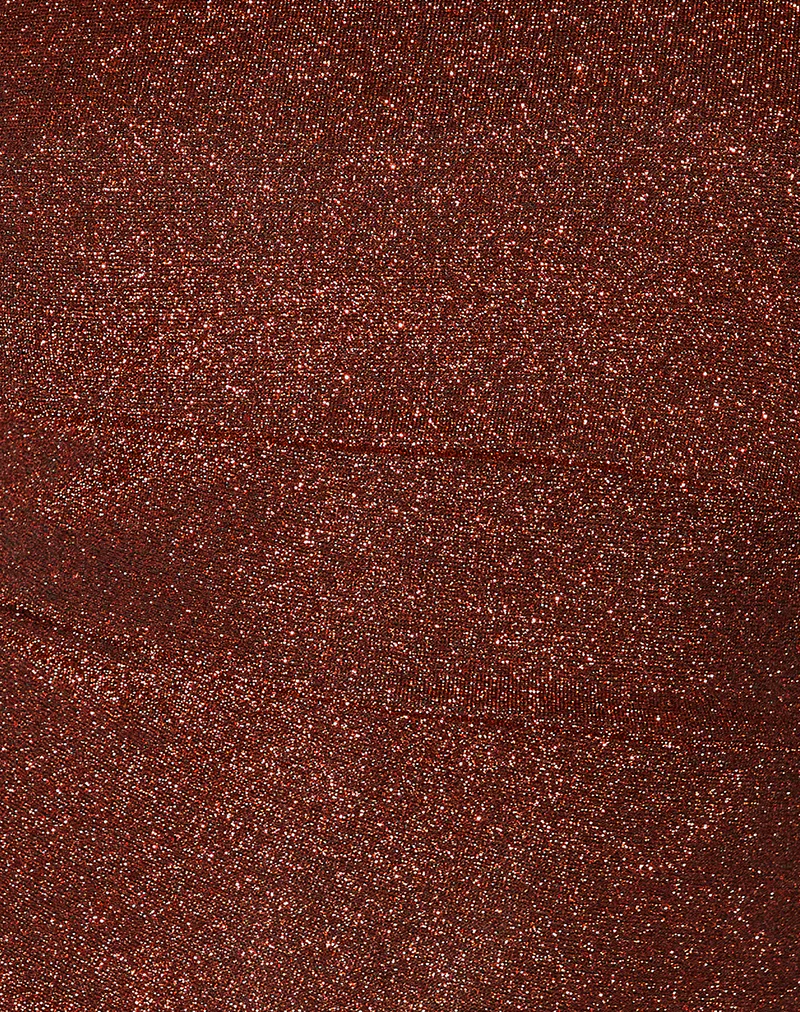 Sarla One Shoulder Top in Jersey Glitter Copper - Image 6