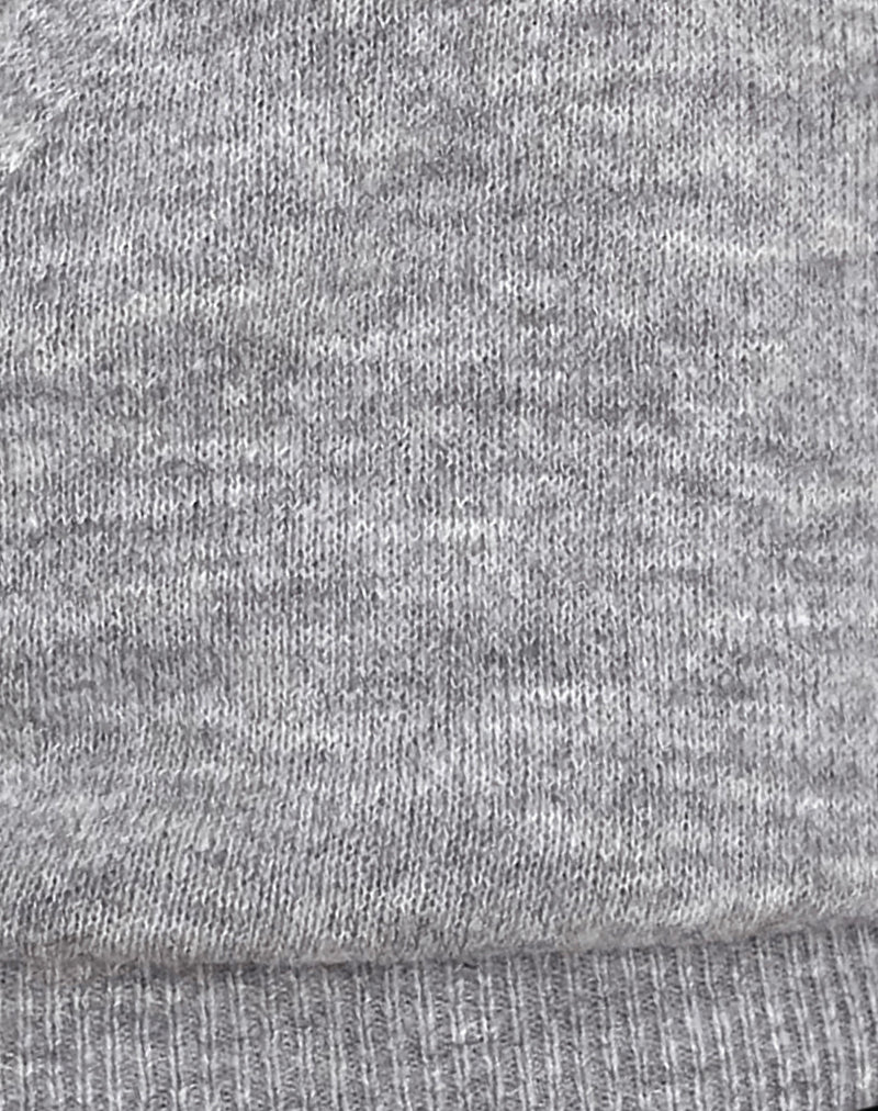 Saroya Plunge Wrap Top in Knit Grey - Image 6