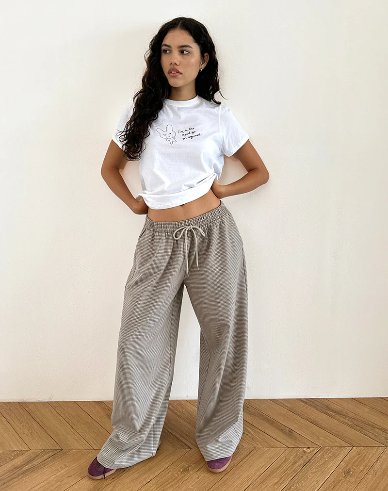 Sasari Oversized Trouser in Check Grey - Image 2