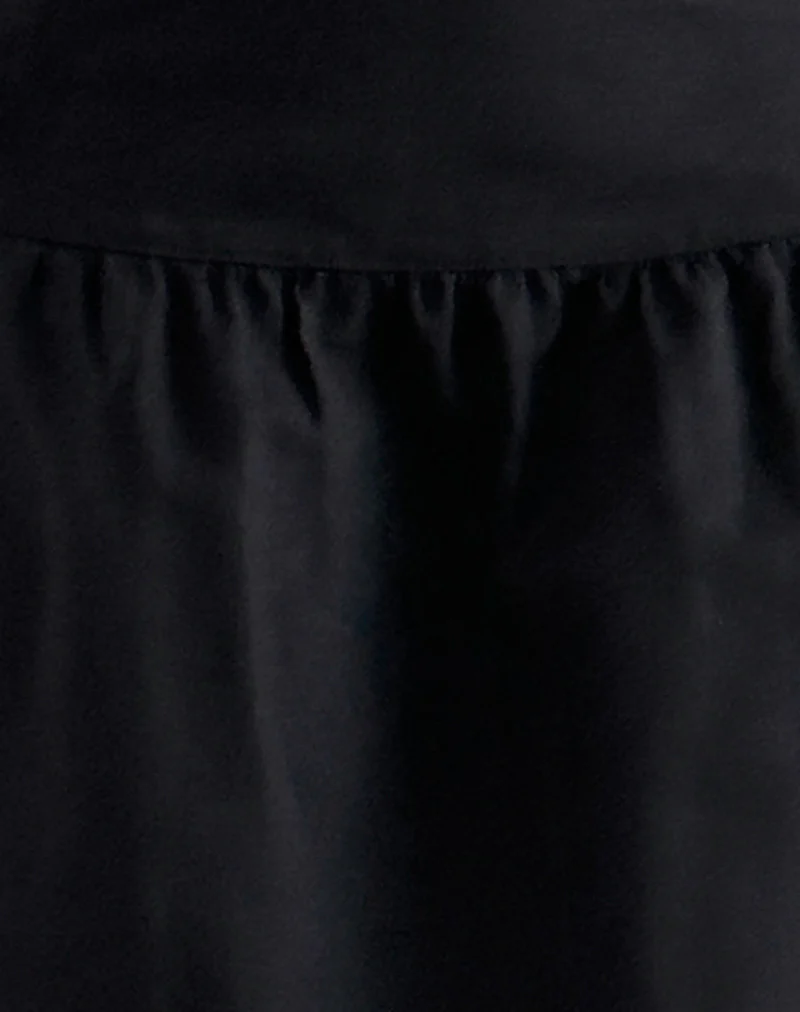 Sasay Midi Skirt in Black Linen Rami - Image 5