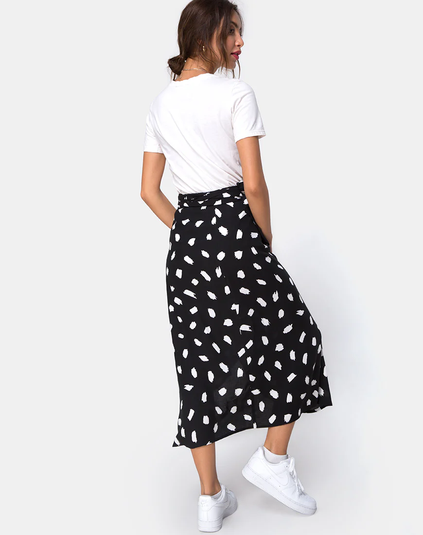 Satha Midi Skirt in Diana Dot Black - Image 2