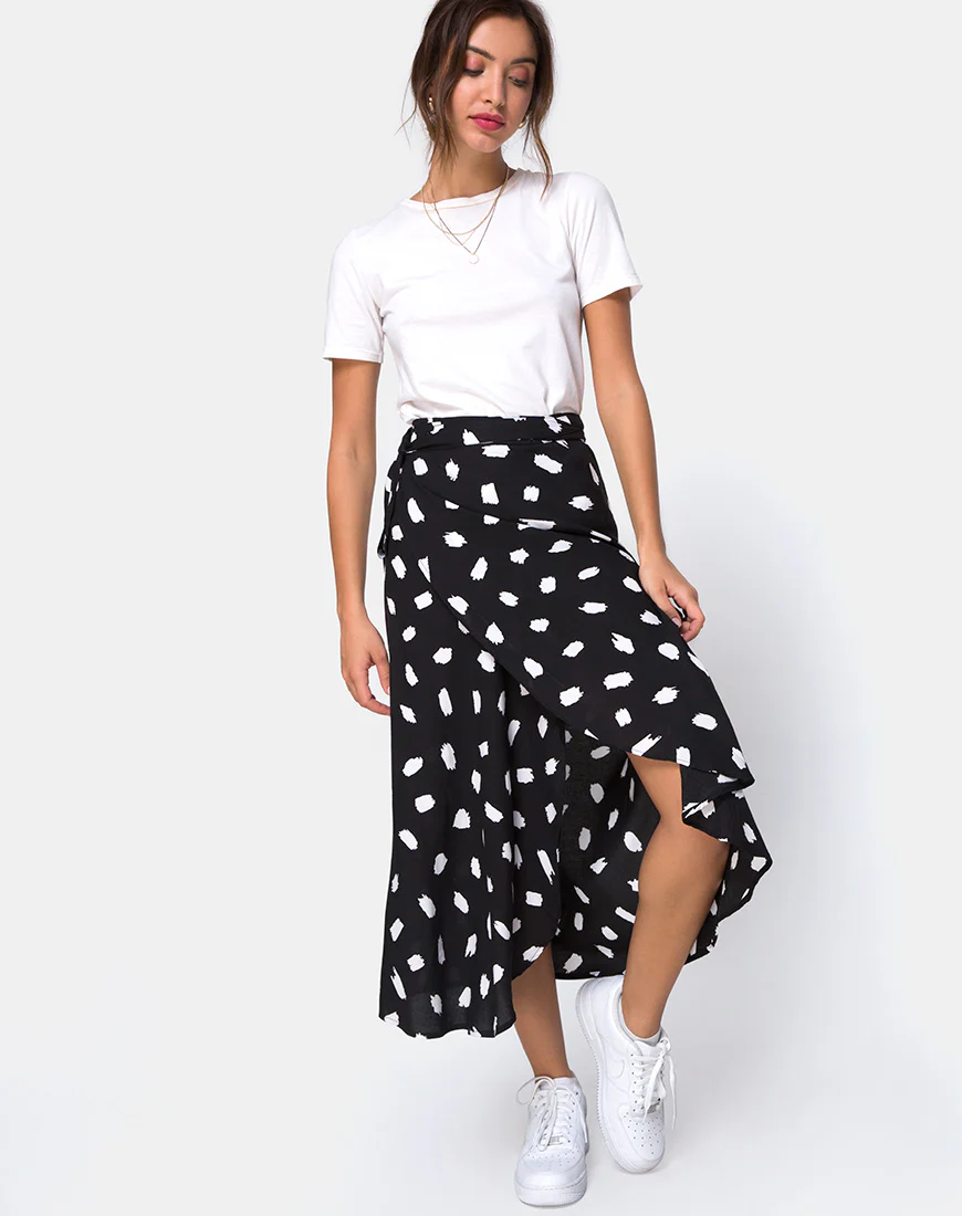 Satha Midi Skirt in Diana Dot Black - Image 3