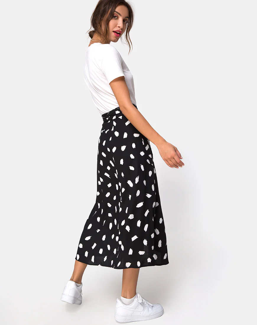 Satha Midi Skirt in Diana Dot Black - Image 4