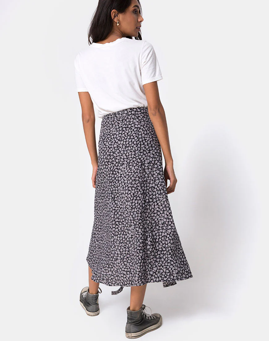Satha Skirt in Ditsy Rose Black - Image 4
