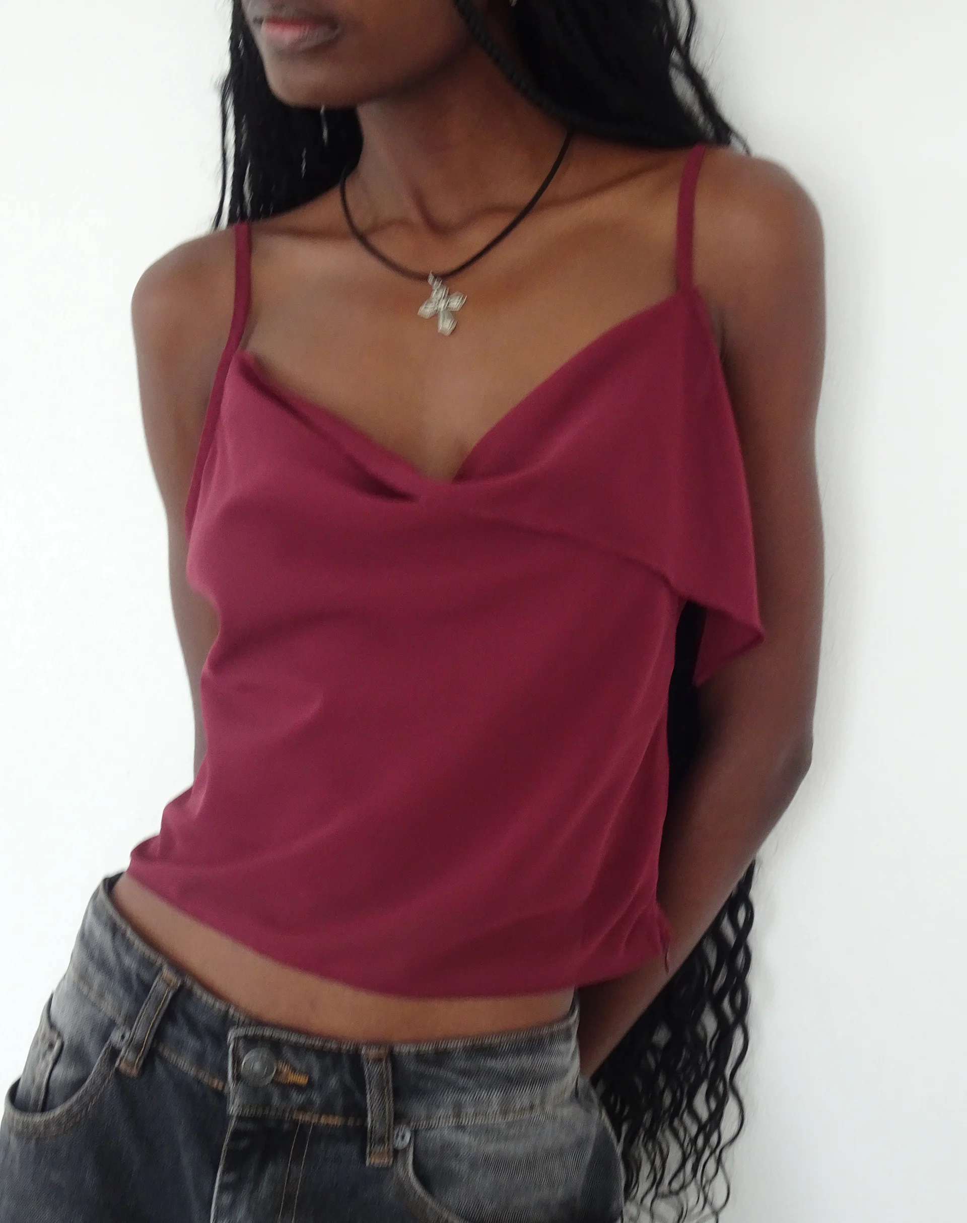 Satisha Top in Chiffon Plum - Image 2