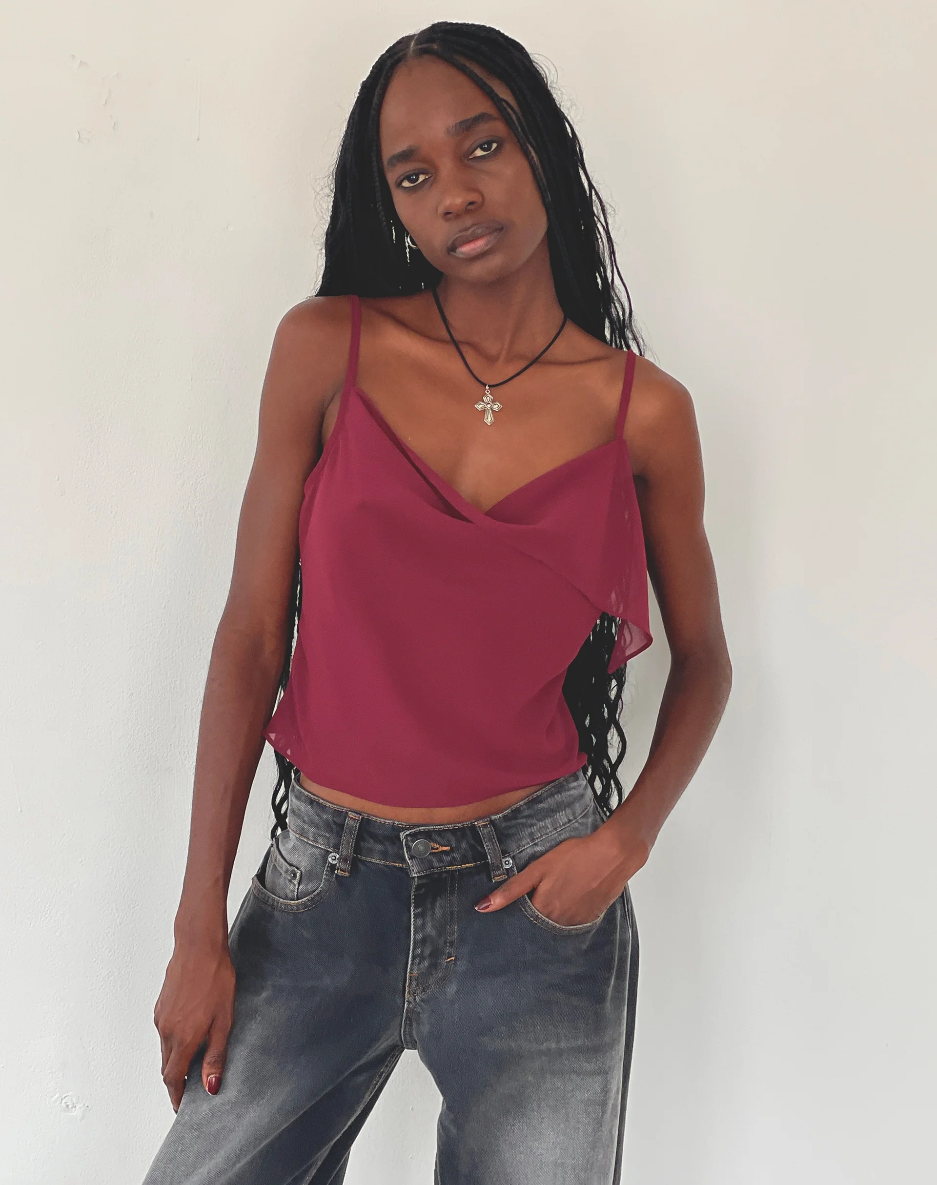 Satisha Top in Chiffon Plum - Image 5