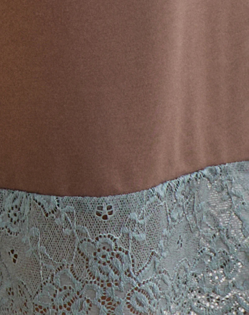 Satomi Capri in Lace Trim Cupro Mink - Image 6