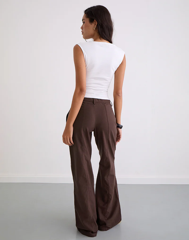 Saucy Trousers in Linen Deep Mahogany - Image 5