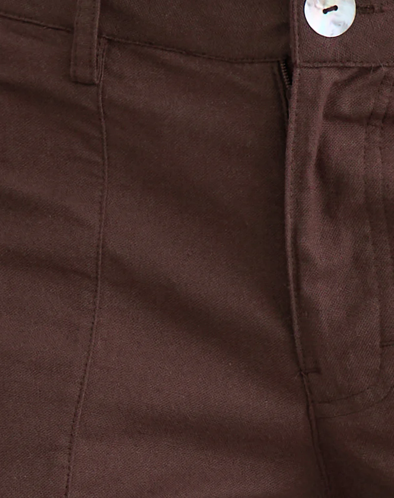 Saucy Trousers in Linen Deep Mahogany - Image 6