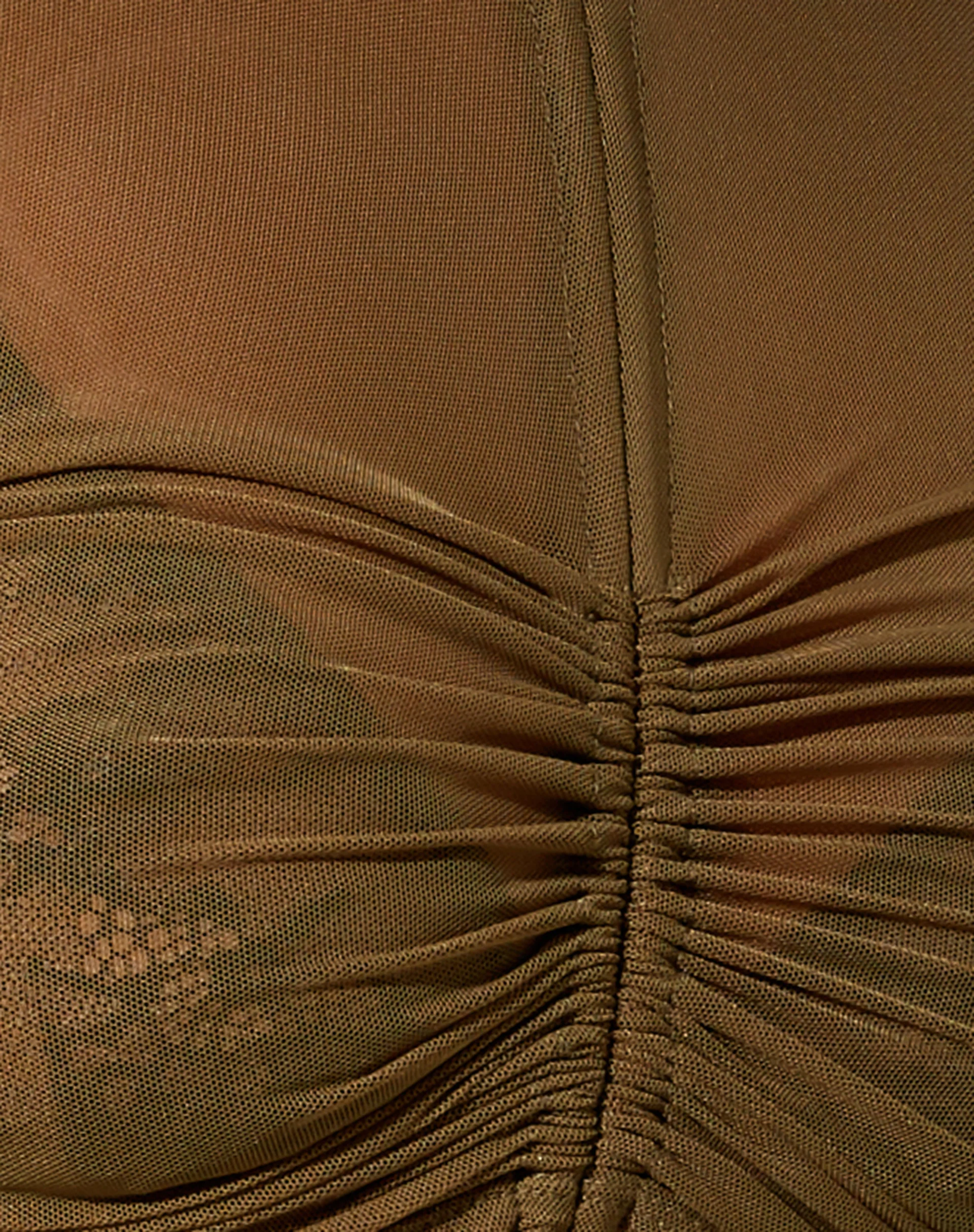 Sauja Crop Top in Mesh Khaki Green - Image 6