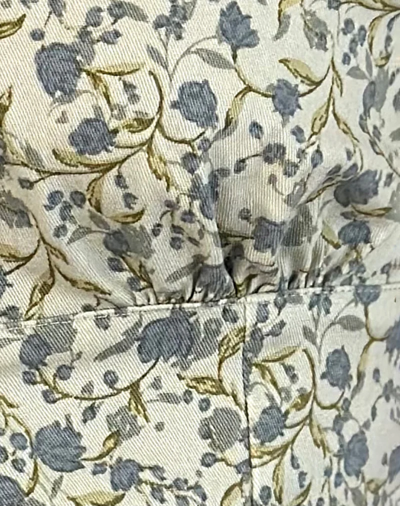 Sauva Tie Front Top in Pretty Floral Light Sage - Image 5
