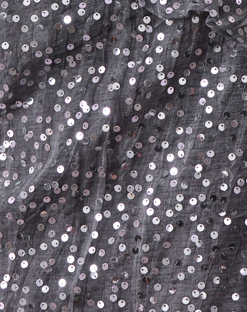 Savira Top in Chiffon Sequin Grey - Image 5
