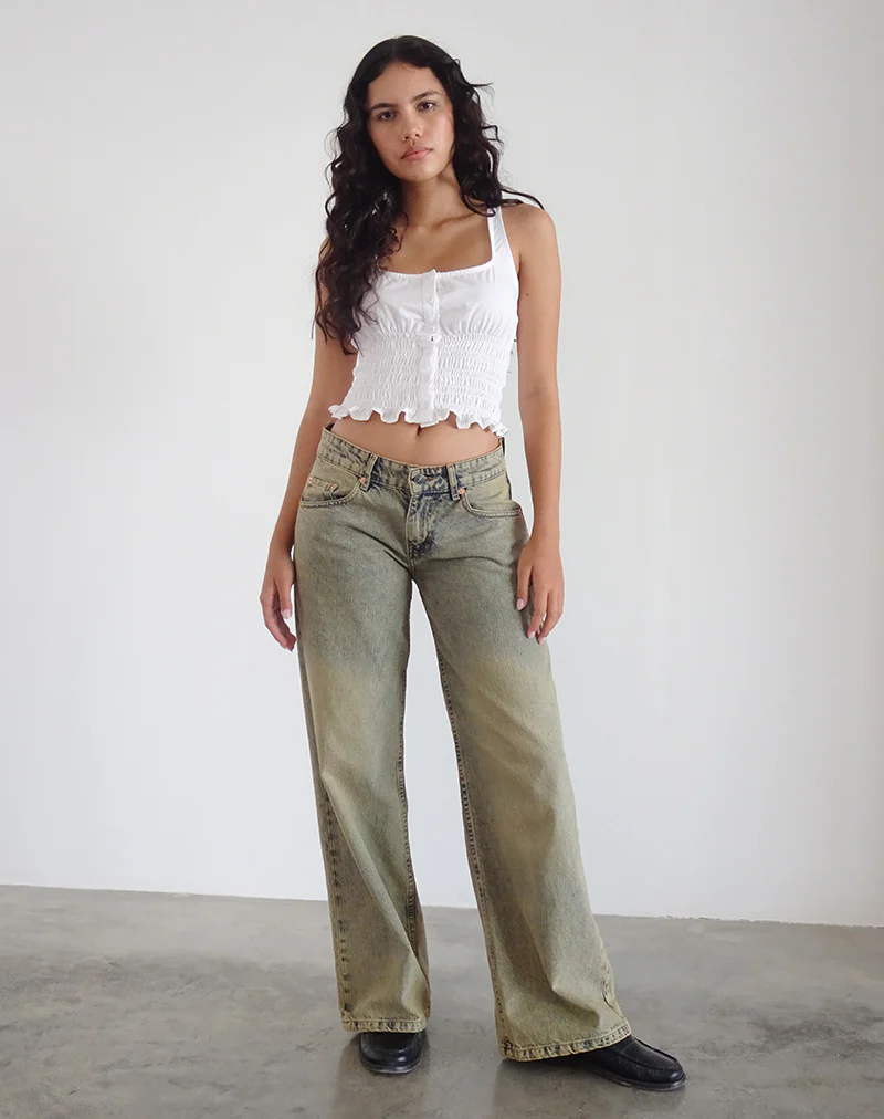 Sayake Ruched Top in White - Image 3