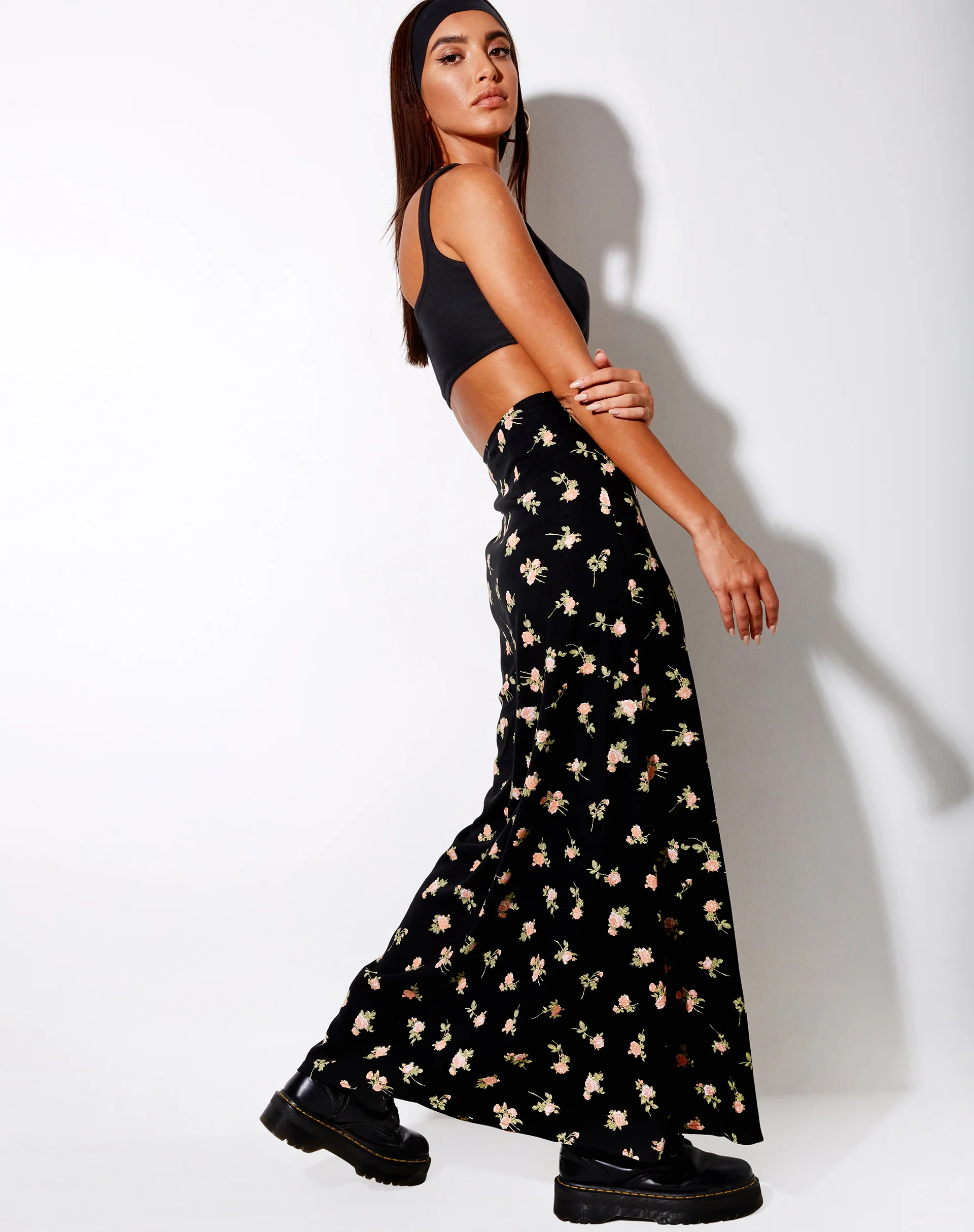 Sayan Maxi Skirt in Rose Garden Black - Image 2