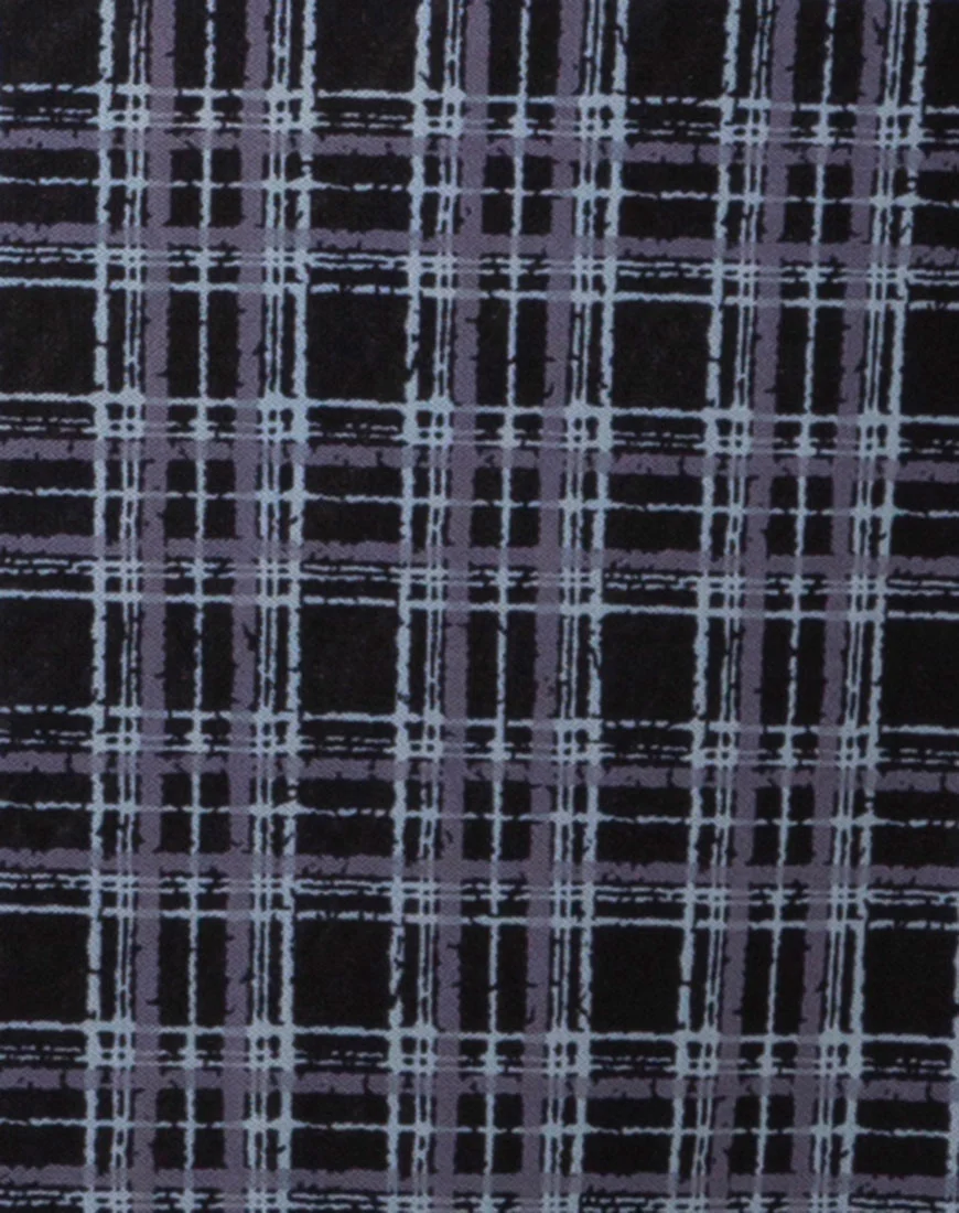 Sayang Maxi Skirt in Inkblot Check Black and White - Image 5