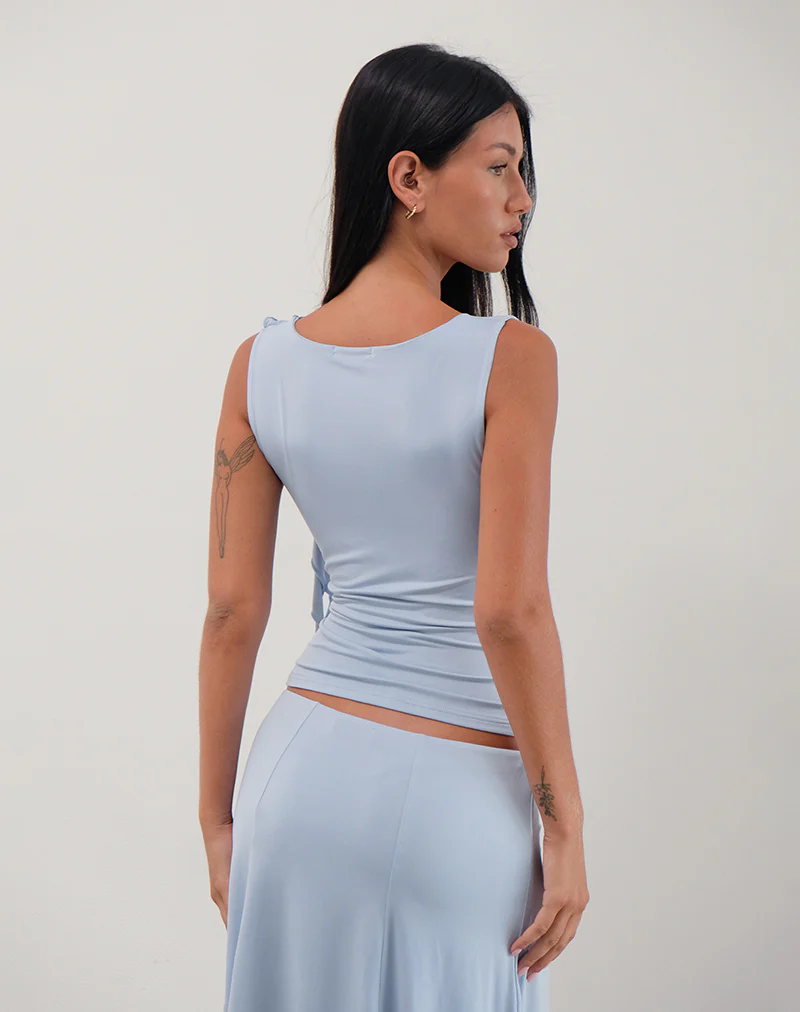 Saylor Sleeveless Top in Slinky Sky Blue - Image 3