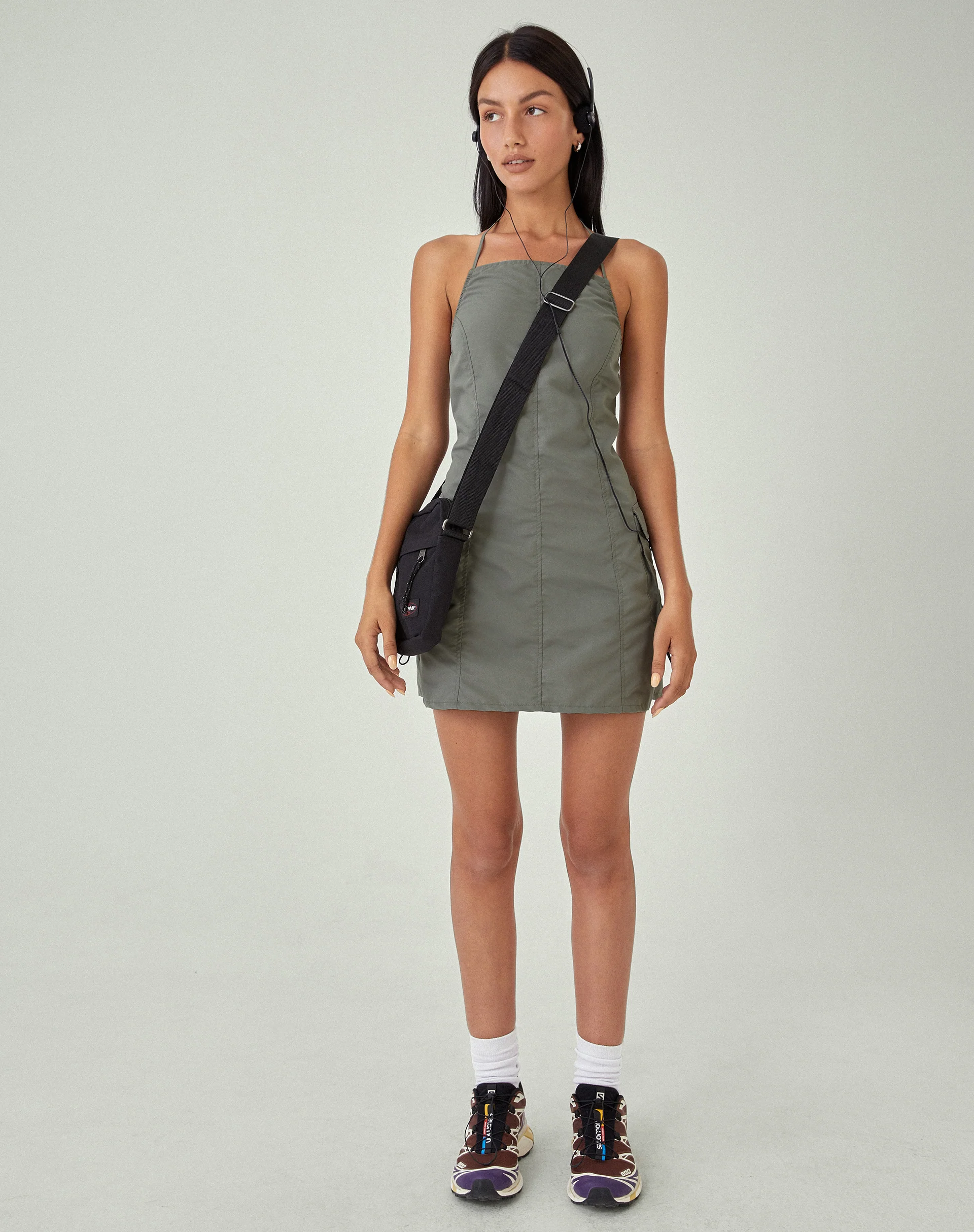 MOTEL X JACQUIE Schmidt Mini Dress in Grey - Image 4