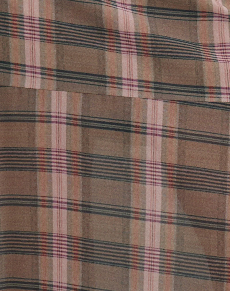 Sedra Midi Skirt in Brown and Pink Blurry Check - Image 6