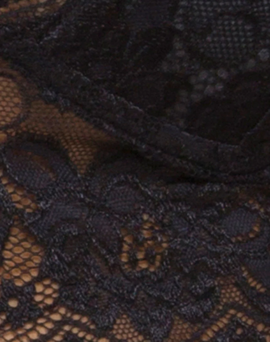 Sejie Bralet Crop in Lace Black - Image 5