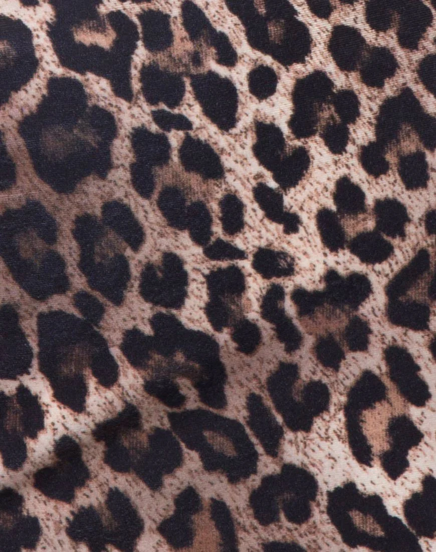 Sekina Dress in Velvet Brown Leopard - Image 5