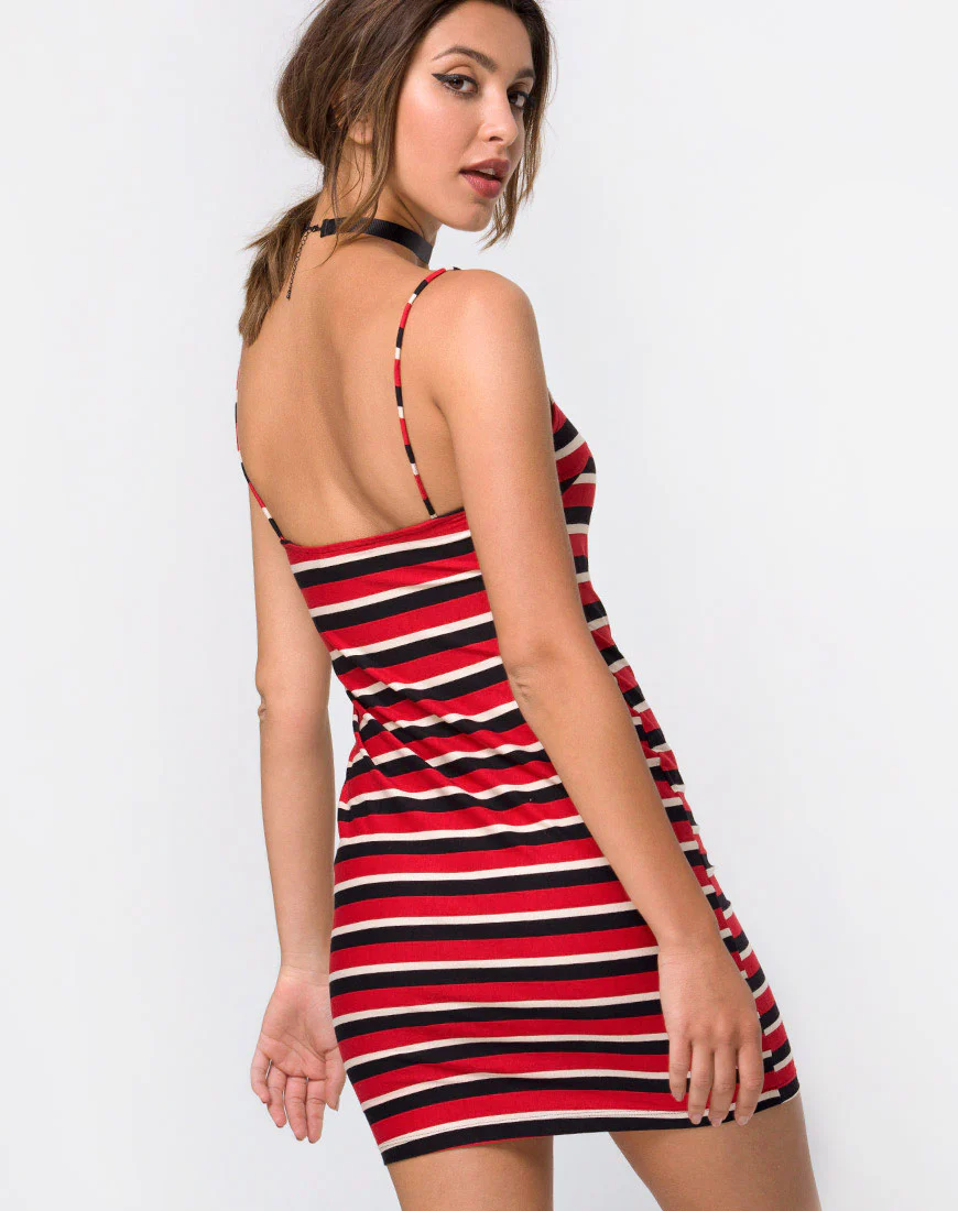 Selah Bodycon Dress in Sunset Stripe Horizontal - Image 2