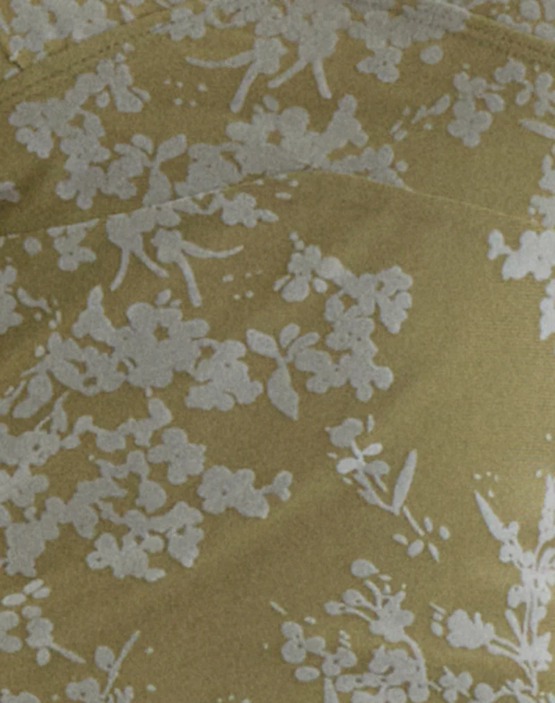 Selayu Midi Dress in Moss Petal Olive - Image 5