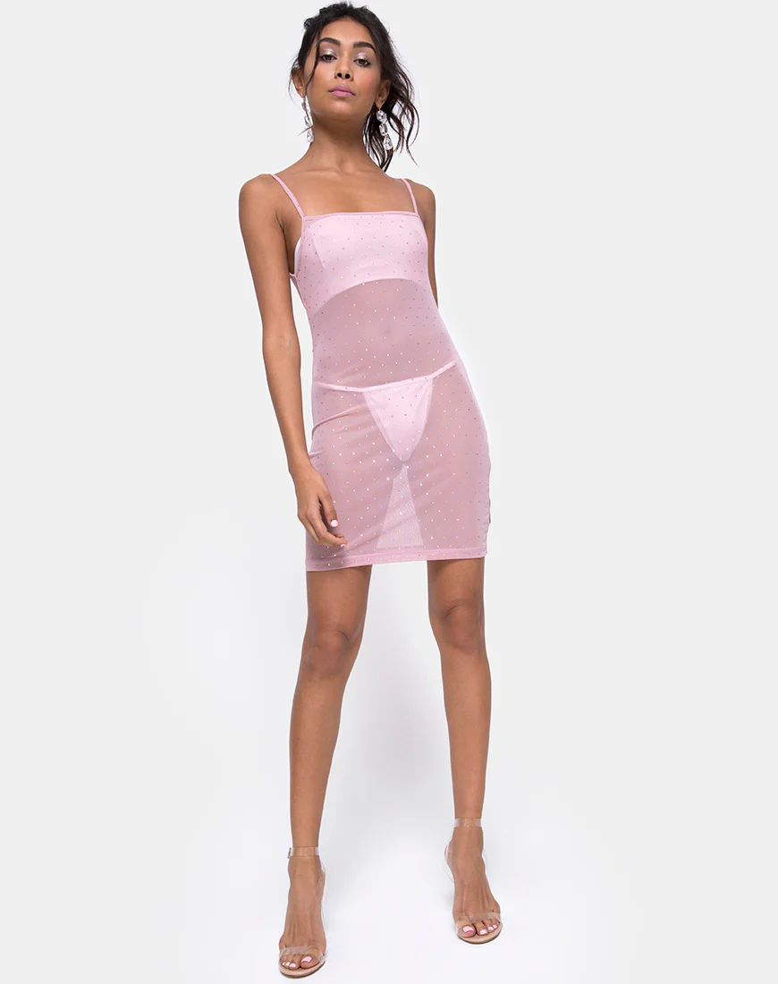 Seleh Dress in Crystal Net Rose - Image 3