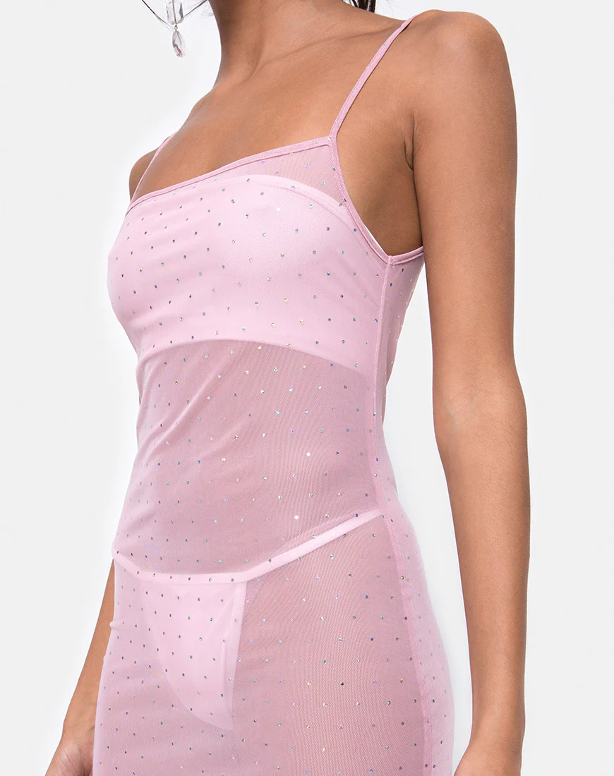 Seleh Dress in Crystal Net Rose - Image 5