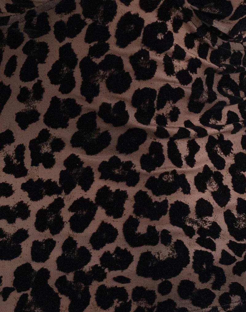 Selina Top in Flocked Rar Leopard - Image 6