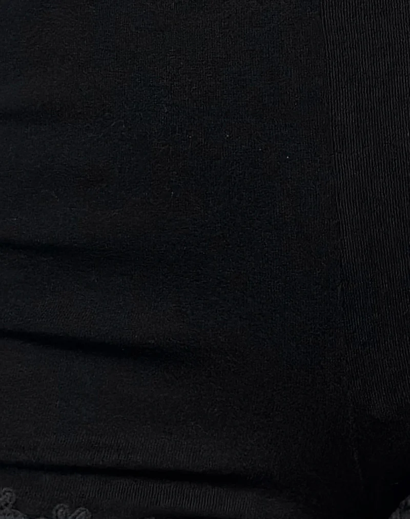 Selya Daisy Applique Short in Black - Image 5