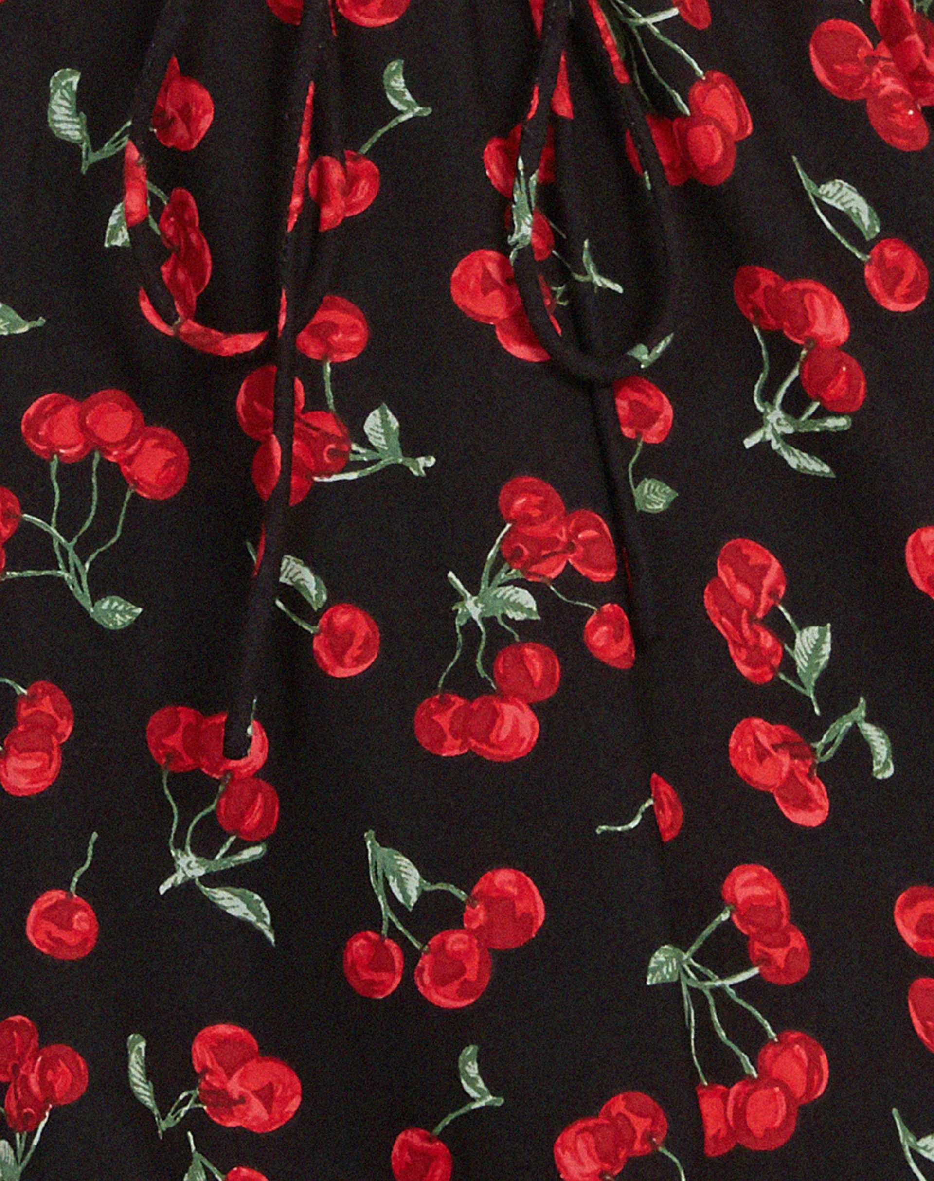Senora Mini Dress in Cherries Black - Image 6