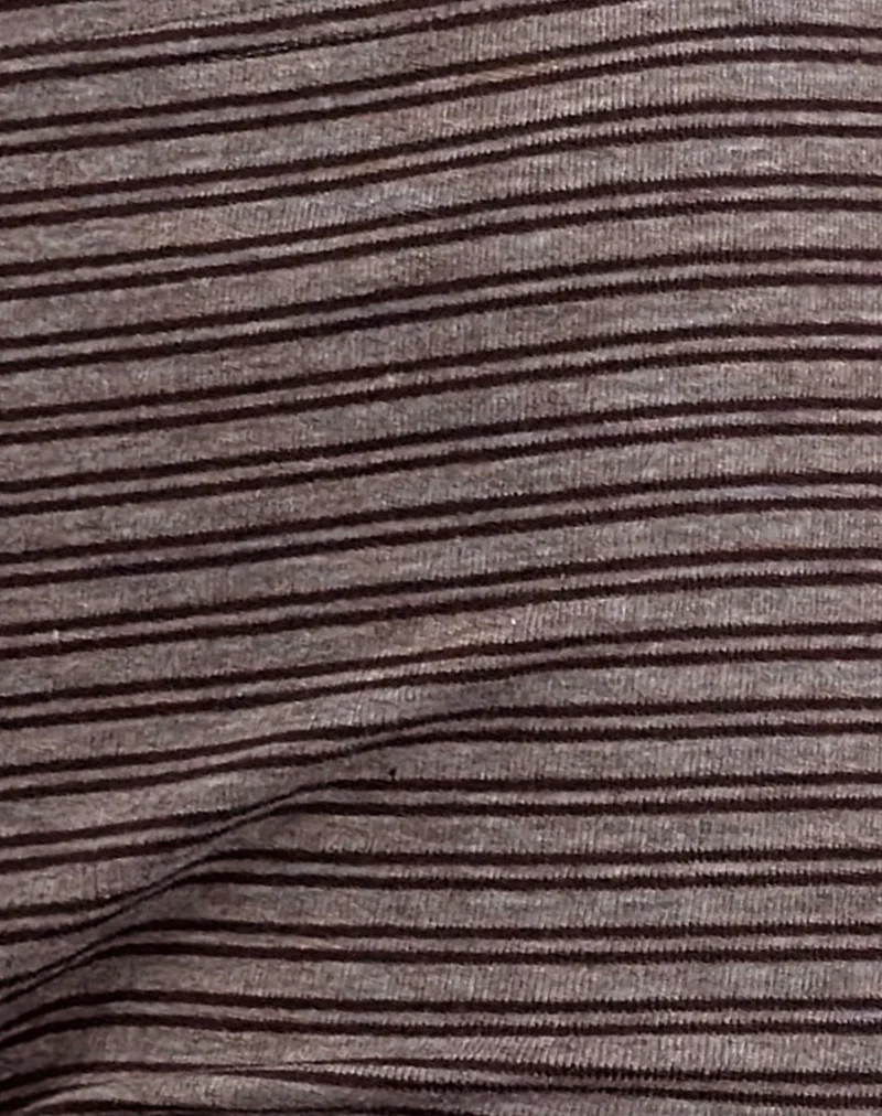 Sera Short in Brown and Grey Stripe - Image 6