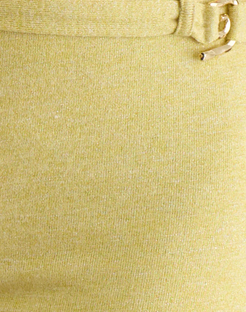 Sera Micro Short in Shimmer Knit Yellow - Image 8